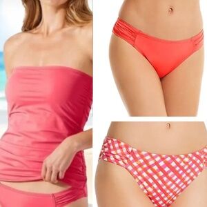 NWT $184 Tommy Bahama 2-Piece Tankini Set Reversible Bottom Coral